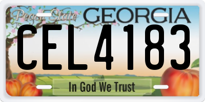 GA license plate CEL4183