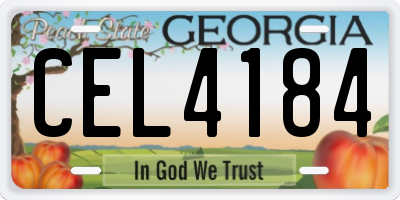 GA license plate CEL4184