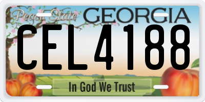 GA license plate CEL4188