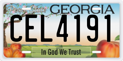 GA license plate CEL4191