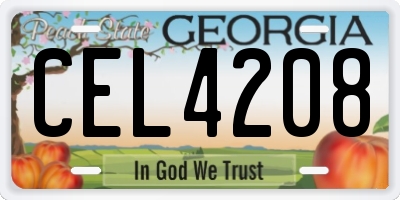GA license plate CEL4208