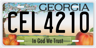 GA license plate CEL4210