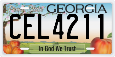 GA license plate CEL4211