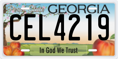 GA license plate CEL4219