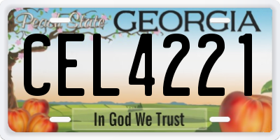 GA license plate CEL4221