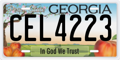GA license plate CEL4223