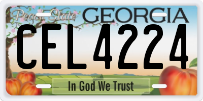 GA license plate CEL4224
