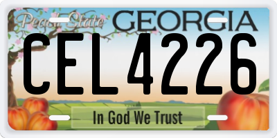 GA license plate CEL4226