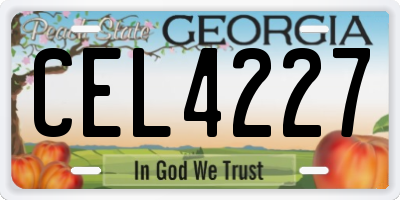 GA license plate CEL4227