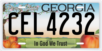 GA license plate CEL4232