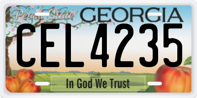 GA license plate CEL4235