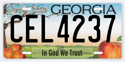 GA license plate CEL4237