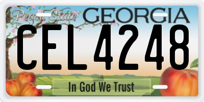 GA license plate CEL4248