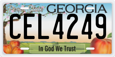 GA license plate CEL4249