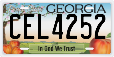 GA license plate CEL4252