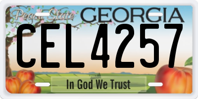 GA license plate CEL4257