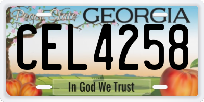 GA license plate CEL4258