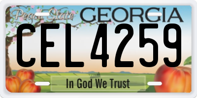 GA license plate CEL4259