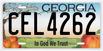 GA license plate CEL4262