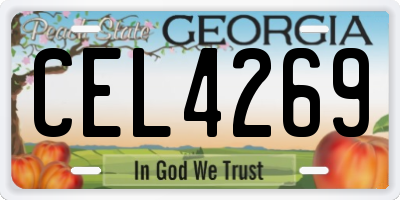 GA license plate CEL4269