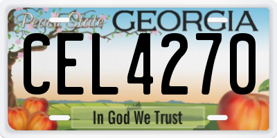 GA license plate CEL4270
