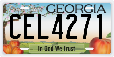 GA license plate CEL4271