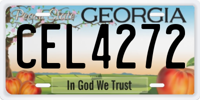 GA license plate CEL4272