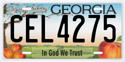 GA license plate CEL4275