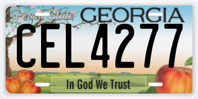 GA license plate CEL4277