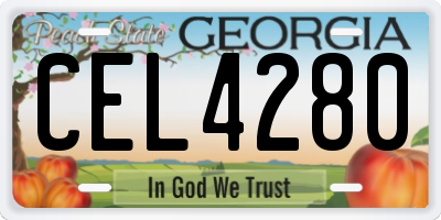 GA license plate CEL4280