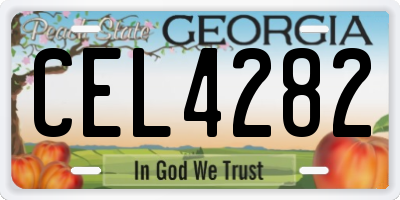 GA license plate CEL4282