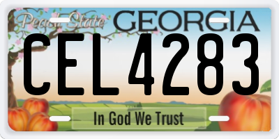 GA license plate CEL4283