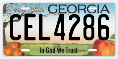 GA license plate CEL4286