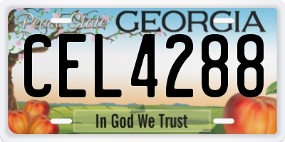 GA license plate CEL4288