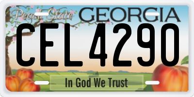 GA license plate CEL4290