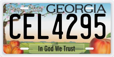 GA license plate CEL4295