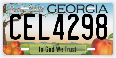 GA license plate CEL4298