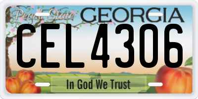 GA license plate CEL4306