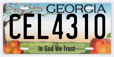 GA license plate CEL4310