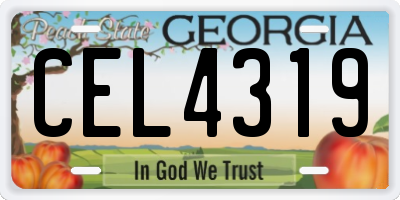 GA license plate CEL4319