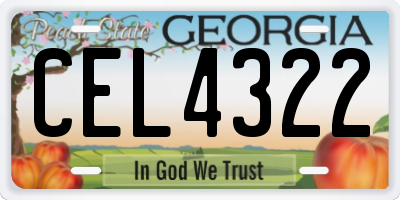 GA license plate CEL4322