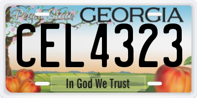 GA license plate CEL4323