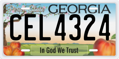 GA license plate CEL4324