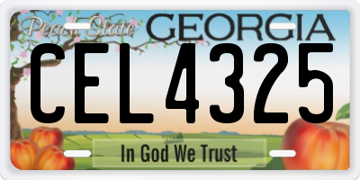 GA license plate CEL4325
