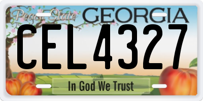 GA license plate CEL4327