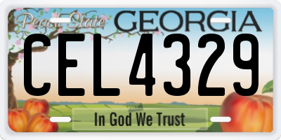 GA license plate CEL4329
