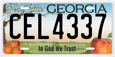 GA license plate CEL4337
