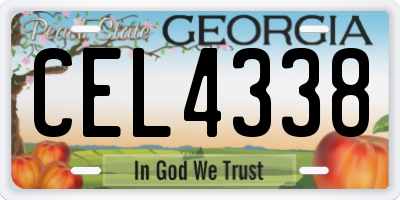 GA license plate CEL4338