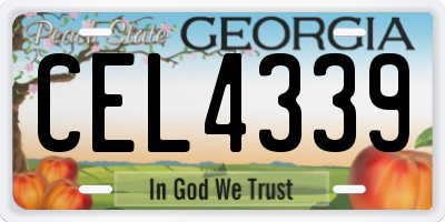 GA license plate CEL4339