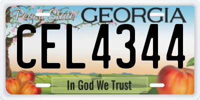 GA license plate CEL4344